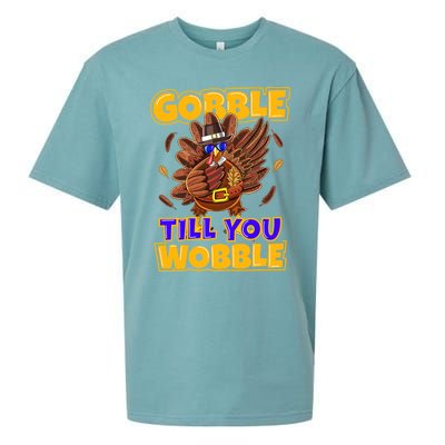 Gobble Till You Wobble Turkey Outfit Thanksgiving Gift Sueded Cloud Jersey T-Shirt