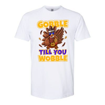 Gobble Till You Wobble Turkey Outfit Thanksgiving Gift Softstyle CVC T-Shirt