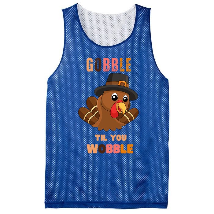 Gobble Til You Wobble Cool Gift Outfit Thanksgiving Gift Mesh Reversible Basketball Jersey Tank