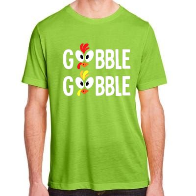 Gobble Til You Wobble Cute Turkey Thanksgiving Leopard Adult ChromaSoft Performance T-Shirt