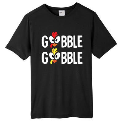 Gobble Til You Wobble Cute Turkey Thanksgiving Leopard Tall Fusion ChromaSoft Performance T-Shirt