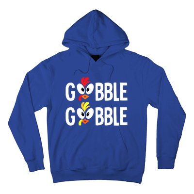 Gobble Til You Wobble Cute Turkey Thanksgiving Leopard Hoodie