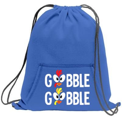 Gobble Til You Wobble Cute Turkey Thanksgiving Leopard Sweatshirt Cinch Pack Bag