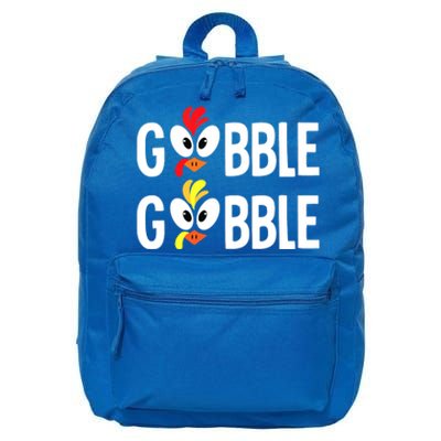 Gobble Til You Wobble Cute Turkey Thanksgiving Leopard 16 in Basic Backpack