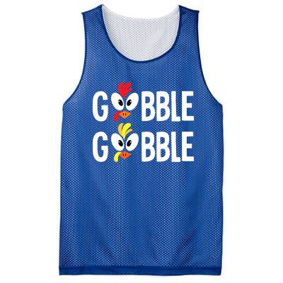 Gobble Til You Wobble Cute Turkey Thanksgiving Leopard Mesh Reversible Basketball Jersey Tank