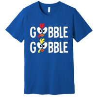 Gobble Til You Wobble Cute Turkey Thanksgiving Leopard Premium T-Shirt