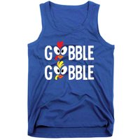 Gobble Til You Wobble Cute Turkey Thanksgiving Leopard Tank Top