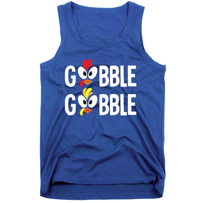 Gobble Til You Wobble Cute Turkey Thanksgiving Leopard Tank Top