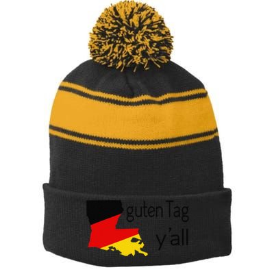 Guten Tag YAll Bavaria Louisiana Oktoberfest Tag Yall Stripe Pom Pom Beanie