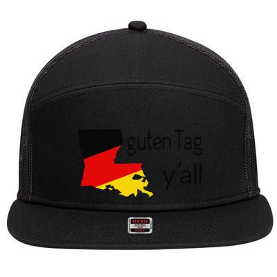 Guten Tag YAll Bavaria Louisiana Oktoberfest Tag Yall 7 Panel Mesh Trucker Snapback Hat