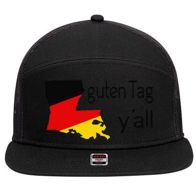 Guten Tag YAll Bavaria Louisiana Oktoberfest Tag Yall 7 Panel Mesh Trucker Snapback Hat