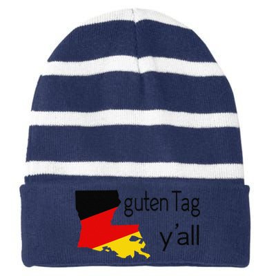 Guten Tag YAll Bavaria Louisiana Oktoberfest Tag Yall Striped Beanie with Solid Band