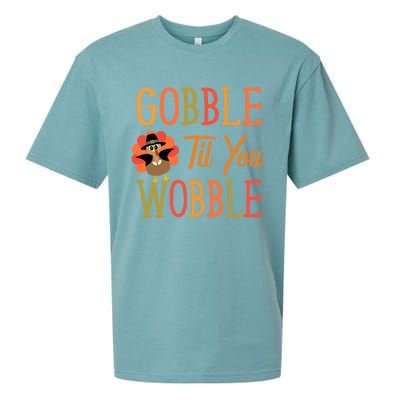 Gobble Til You Wobble Gift Sueded Cloud Jersey T-Shirt