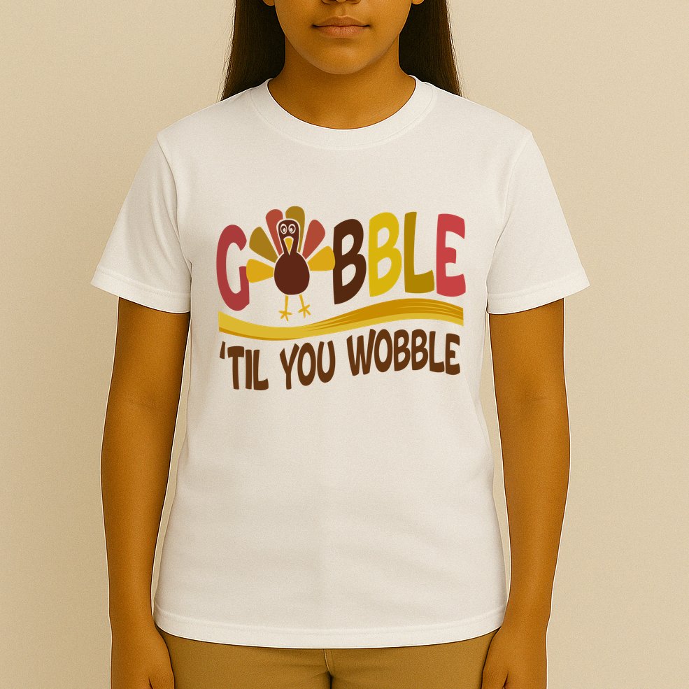 Gobble Til You Wobble Thanksgiving Funny T-Shirt