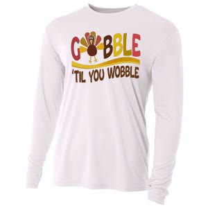 Gobble Til You Wobble Thanksgiving Funny Cooling Performance Long Sleeve Crew