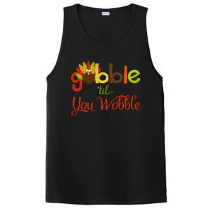 Gobble Til You Wobble Thanksgiving Turkey Cute Gift PosiCharge Competitor Tank