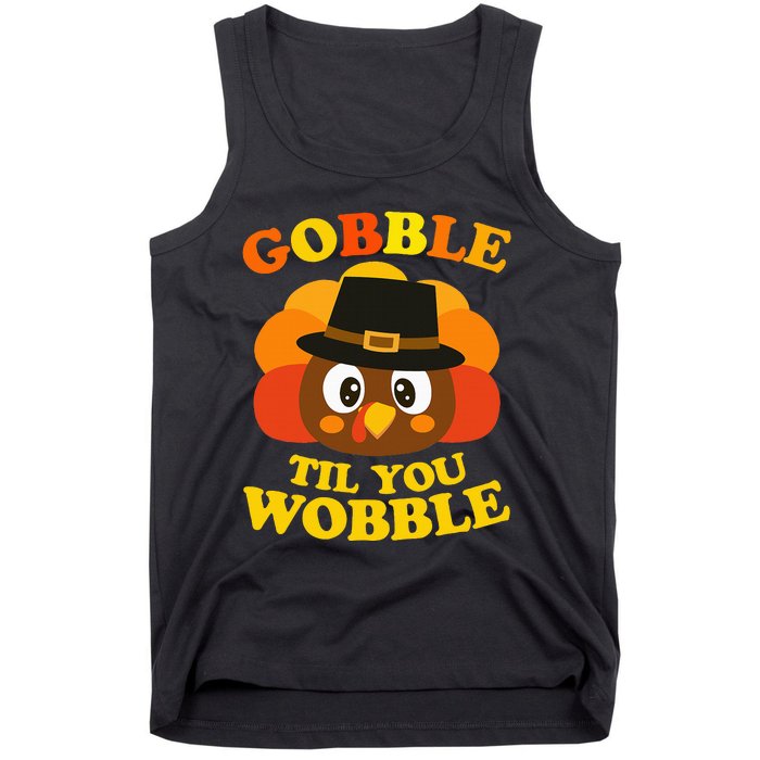 Gobble Til You Wobble Baby Outfit Thanksgiving Tank Top