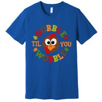 Gobble Til You Wobble Vintage Thanksgiving Funny Gift Premium T-Shirt