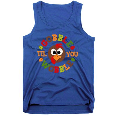 Gobble Til You Wobble Vintage Thanksgiving Funny Gift Tank Top