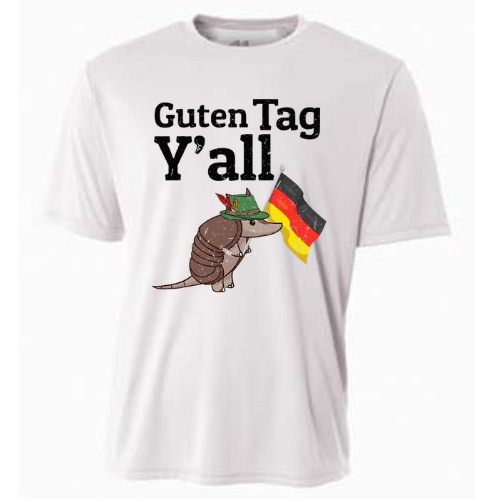 Guten Tag YAll Texas Armadillo German Flag Hat Cooling Performance Crew T-Shirt