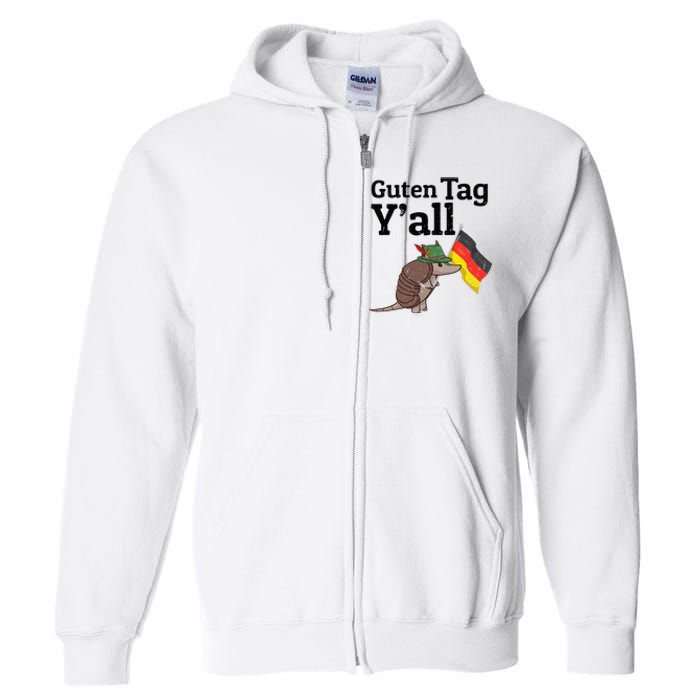 Guten Tag YAll Texas Armadillo German Flag Hat Full Zip Hoodie