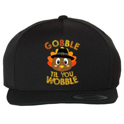 Gobble Til You Wobble Baby Outfit Thanksgiving Wool Snapback Cap