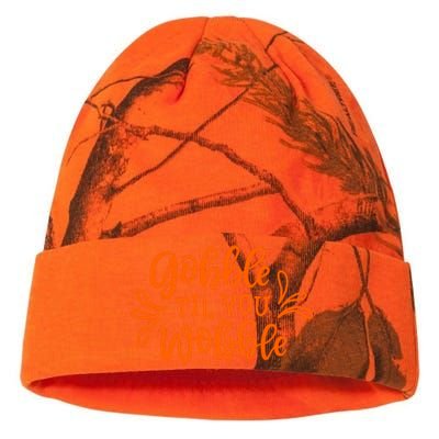 Gobble Til You Wobble Thanksgiving Funny Kati Licensed 12" Camo Beanie