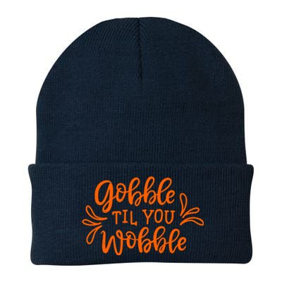 Gobble Til You Wobble Thanksgiving Funny Knit Cap Winter Beanie