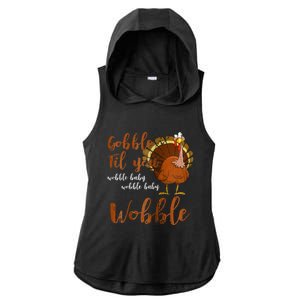 Gobble Till You Wobble Funny Thanksgiving Cool Gift Ladies PosiCharge Tri-Blend Wicking Draft Hoodie Tank