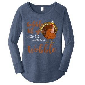 Gobble Till You Wobble Funny Thanksgiving Cool Gift Women's Perfect Tri Tunic Long Sleeve Shirt