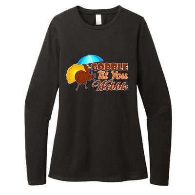 Gobble Til You Wobble Funny Thanksgiving Womens CVC Long Sleeve Shirt