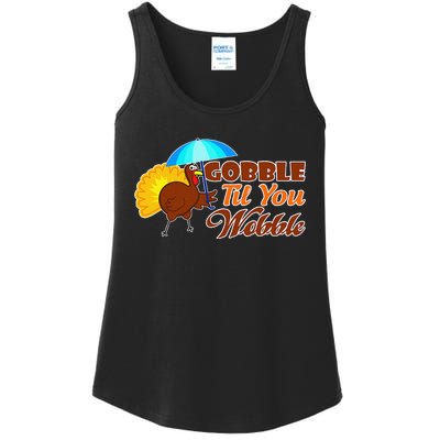 Gobble Til You Wobble Funny Thanksgiving Ladies Essential Tank