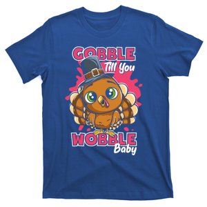 Gobble Till You Wobble Thanksgiving Pilgrim Funny Gift T-Shirt