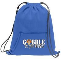 Gobble Til You Wobble Thankgiving Turkey Football Great Gift Sweatshirt Cinch Pack Bag