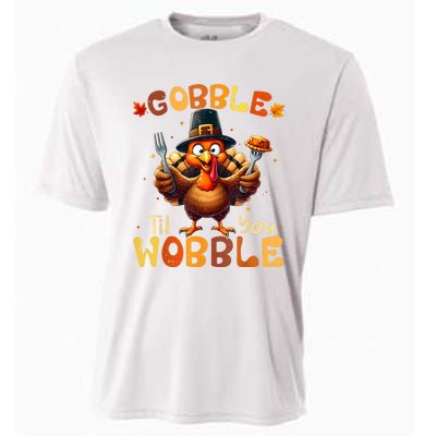 Gobble Til You Wobble Thanksgiving Turkey Cooling Performance Crew T-Shirt