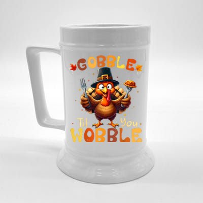 Gobble Til You Wobble Thanksgiving Turkey Beer Stein