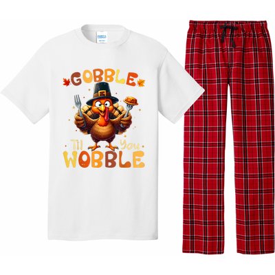 Gobble Til You Wobble Thanksgiving Turkey Pajama Set