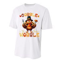 Gobble Til You Wobble Thanksgiving Turkey Performance Sprint T-Shirt