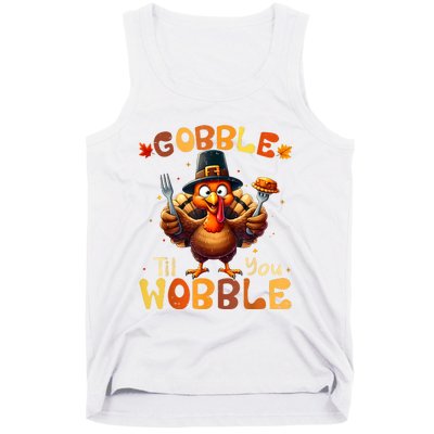 Gobble Til You Wobble Thanksgiving Turkey Tank Top