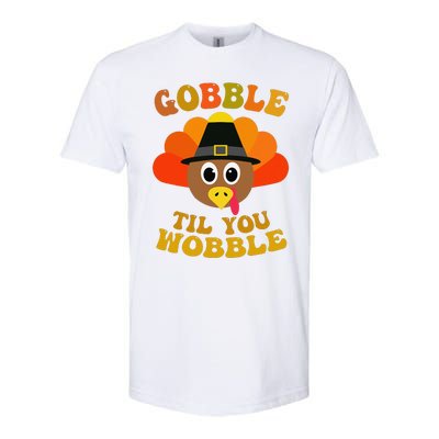 Gobble Til You Wobble Thanksgiving Day Softstyle CVC T-Shirt