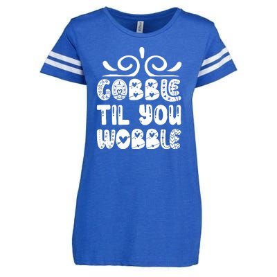 Gobble Til You Wobble Enza Ladies Jersey Football T-Shirt