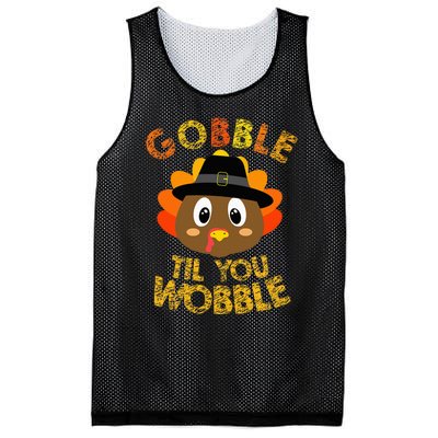 Gobble Til You Wobble Baby Outfit Thanksgiving Mesh Reversible Basketball Jersey Tank