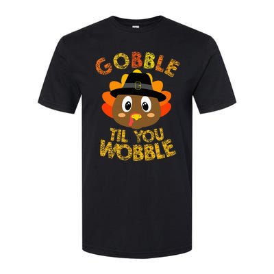 Gobble Til You Wobble Baby Outfit Thanksgiving Softstyle CVC T-Shirt