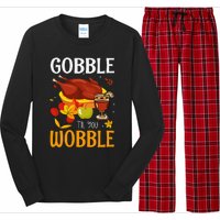 Gobble Til You Wobble Thanksgiving Turkey Long Sleeve Pajama Set