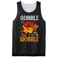 Gobble Til You Wobble Thanksgiving Turkey Mesh Reversible Basketball Jersey Tank