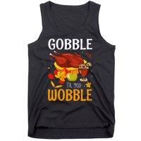 Gobble Til You Wobble Thanksgiving Turkey Tank Top