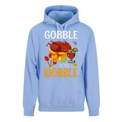 Gobble Til You Wobble Thanksgiving Turkey Unisex Surf Hoodie