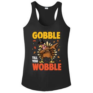 Gobble Till You Wobble Dabbing Turkey Family Thanksgiving Gift Ladies PosiCharge Competitor Racerback Tank