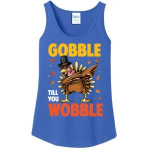 Gobble Till You Wobble Dabbing Turkey Family Thanksgiving Gift Ladies Essential Tank