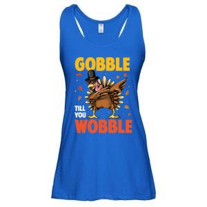 Gobble Till You Wobble Dabbing Turkey Family Thanksgiving Gift Ladies Essential Flowy Tank